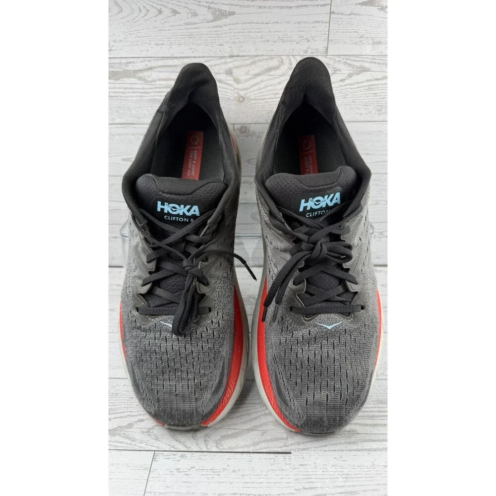 Hoka One One Clifton 8 1121374 Gray US 12 2E Men's Sneakers Running Shoes #922